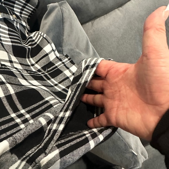 Jachs Girlfriend Flannel Button Front Shirt Size S Black and White - Picture 10 of 12